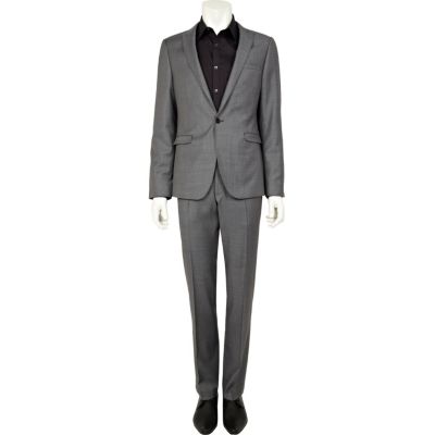 Grey slim suit jacket