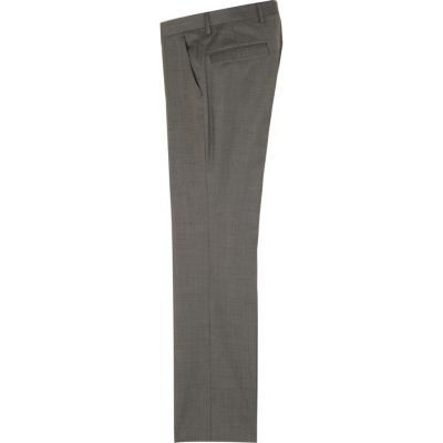 Grey slim fit suit trousers