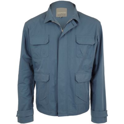 Blue four pocket jacket