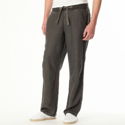 Grey linen drawstring trousers