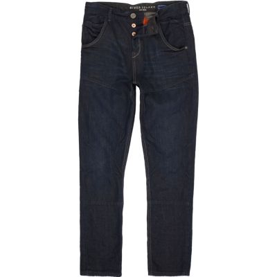 Dark denim carrot jeans