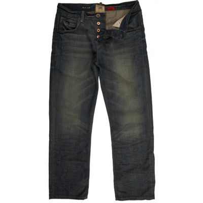 Dark wash denim straight jeans