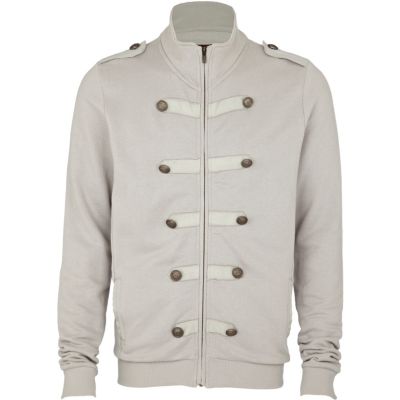 Grey zip through military jacket