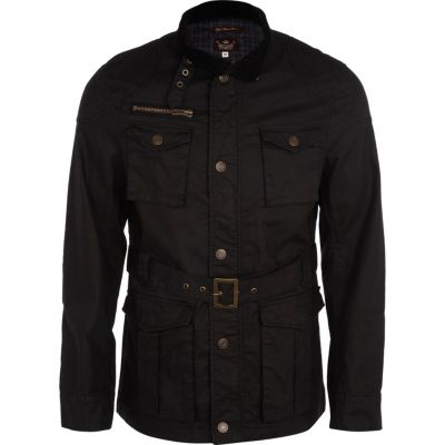 Black long sleeve four pocket jacket