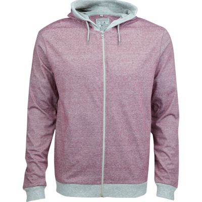 red broke stripe zip through hoodie