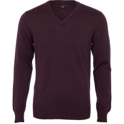 Purple v-neck jumper
