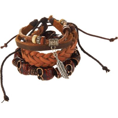 brown skull wrist chain