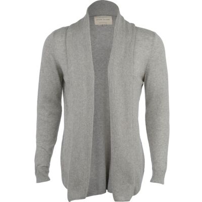 grey marl long sleeve cardigan