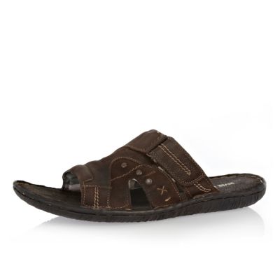 Brown mule sandals