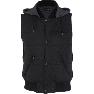 Dark grey smart hooded gilet