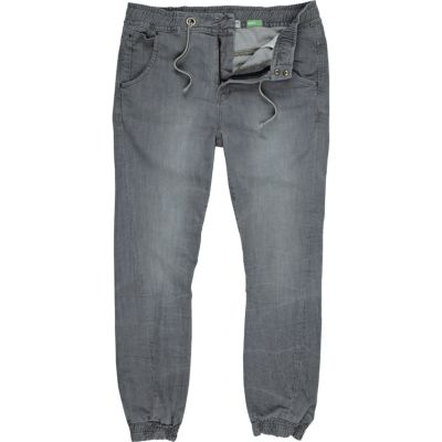 Grey denim cuffed leg jeans