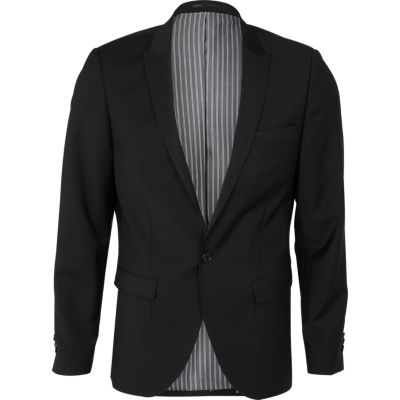 Black skinny suit jacket