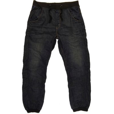Dark wash denim jogger jeans