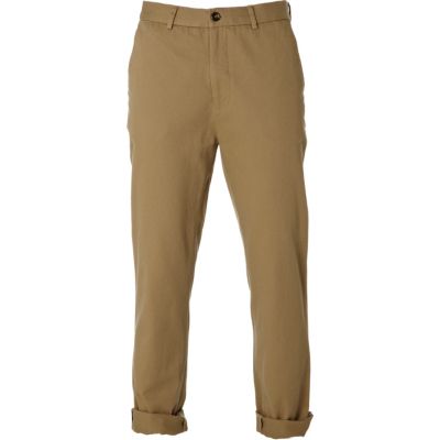 Beige drop crotch chinos