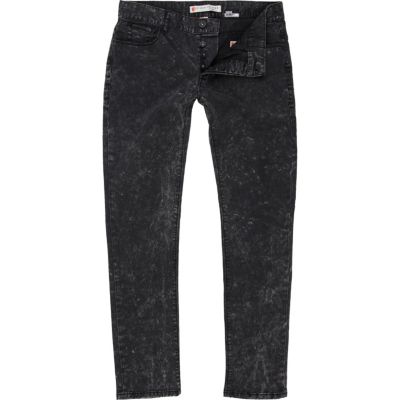 Black denim slim fit jeans