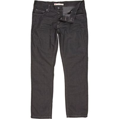 Dark wash denim straight leg jeans