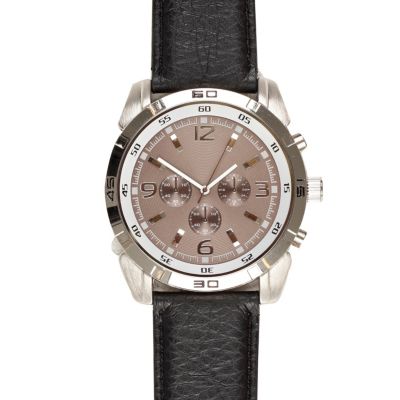black round three dial watch 