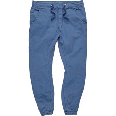 Blue cuff leg jogger trousers