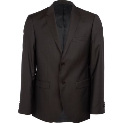 Dark brown new classic fit suit jacket