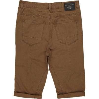 Brown crop shorts