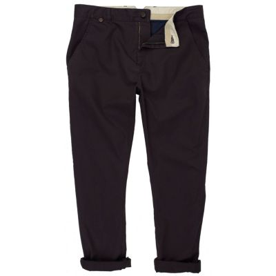 Navy drop crotch chinos