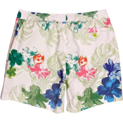 White print swim shorts