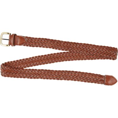 brown plaited belt 