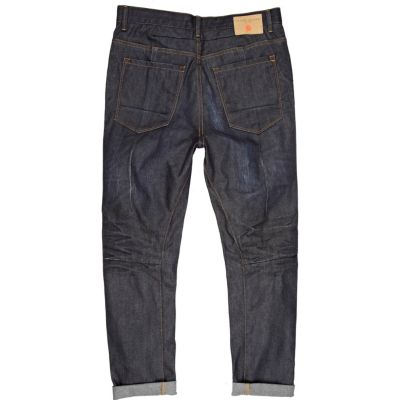 Dark wash denim roll leg jeans