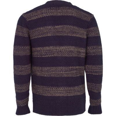 Navy v-neck stripe cardigan