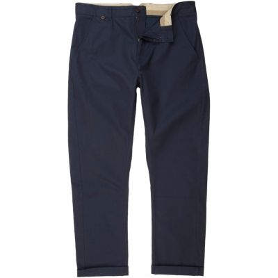 Blue drop crotch smart chinos