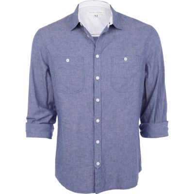 Blue linen shirt