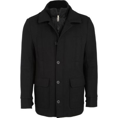 Black double layer jacket