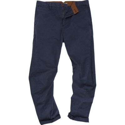 Blue twist seam chinos
