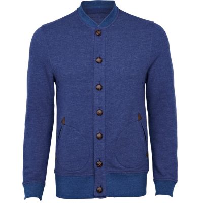 Blue marl sweatshirt jacket