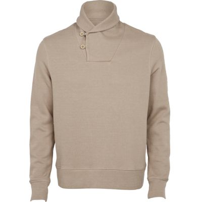 Light stone shawl sweatshirt
