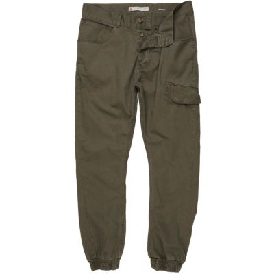Khaki green jogger trousers
