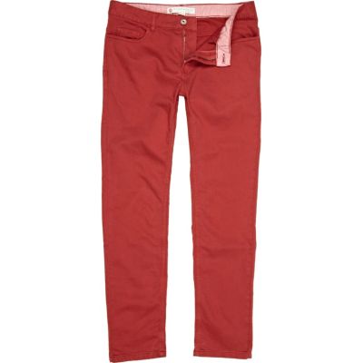 Red stretch skinny sid jeans