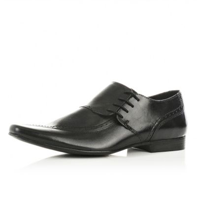 black smart side lace shoes 