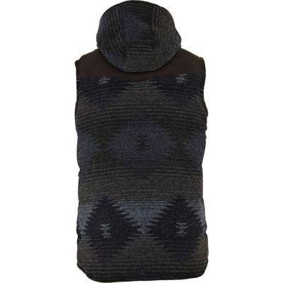 Navy navajo hooded gilet