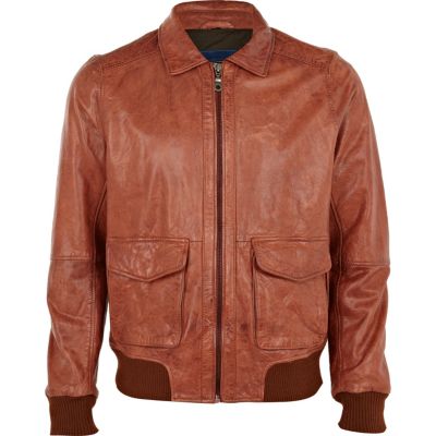 Burnt orange leather jacket