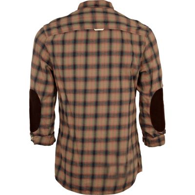 Stone check shoulder patch shirt