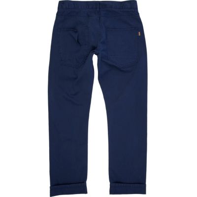 Dark blue turn up trousers
