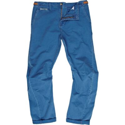 Blue twist seam chinos