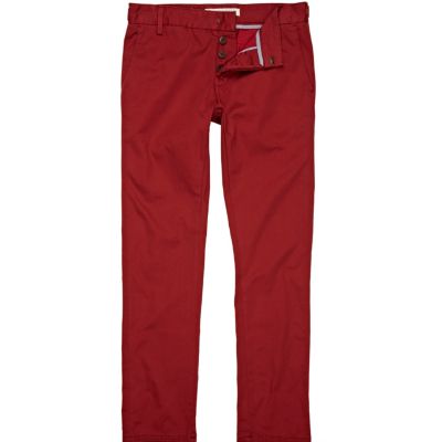 Red skinny jeans