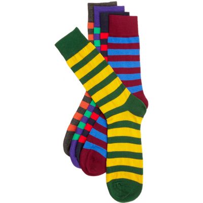 multi colour stripe socks 