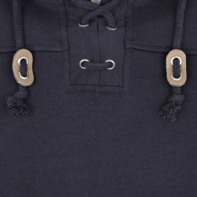 Navy lace neck hoodie