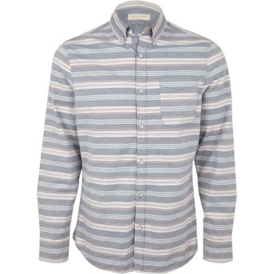 Blue stripe oxford shirt