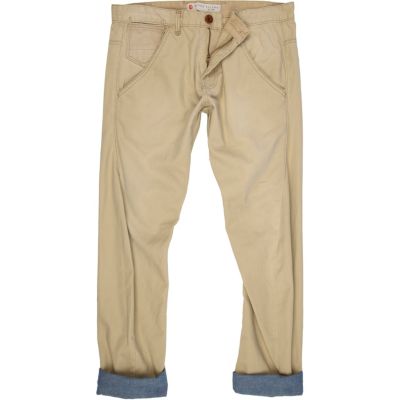 dark stone roll leg trousers 