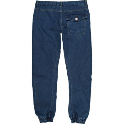 Dark denim twist seam jogger jeans