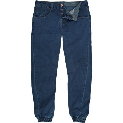 Dark denim twist seam jogger jeans